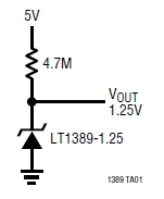LT1389BCS8-4.096, Наномощный, прецизионный, параллельный источник опорного напряжения